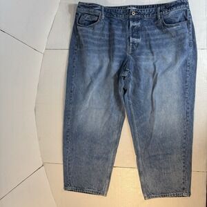 Plus Sz Jeans 20W Womens Ryegrass Light Wash Straight Button Fly Medium Wash Y2K